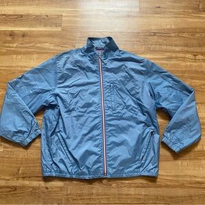 VTG Y2K Old Navy Men’s L Blue Gray Full Zip Windbreaker Spring Rain Jacket Track